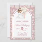 Pink Arch Cielito Lindo First Holy Communion Girl  招待状 (正面)
