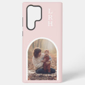 Pink Arch Frame Photo Monogram Samsung Galaxyケース (裏面)
