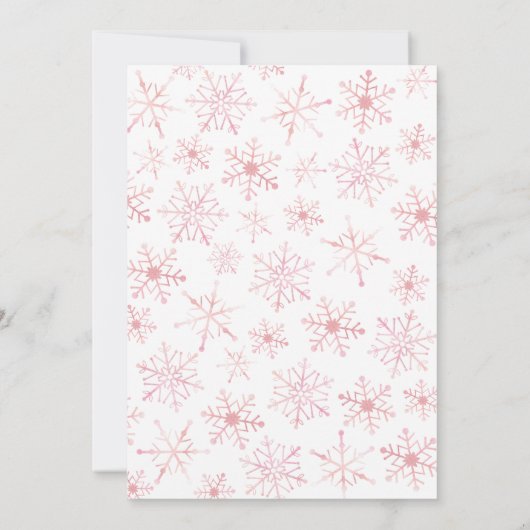 Pink Arctic Animals Birthday 招待状 (裏面)