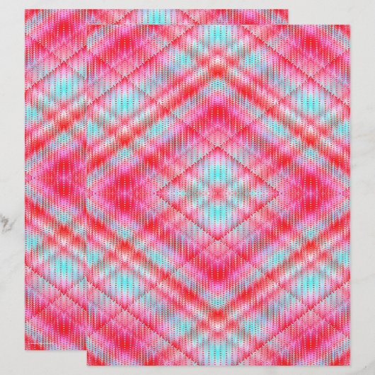 Pink Argyle Scrapbook Paper 2-Sided Page (正面/裏面)