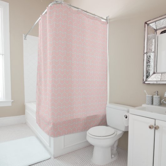 Pink Arrow Pattern Shower Curtain シャワーカーテン (インサイチュ)