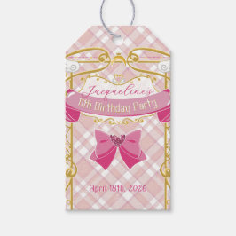 Pink Art Nouveau Princess Birthday ギフトタグ
