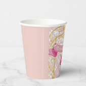 Pink Art Nouveau Princess Birthday 紙コップ (右)