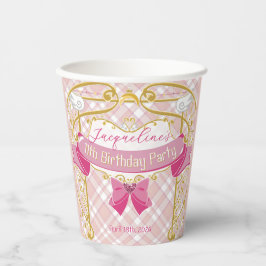 Pink Art Nouveau Princess Birthday 紙コップ