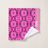 Pink art pop culture black heart バスタオルセット (ウォッシュタオル)