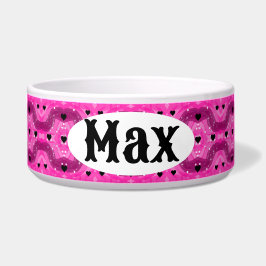 Pink art pop culture black heart ボウル