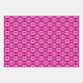 Pink art pop culture black heart ラッピングペーパーシート (正面2)