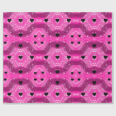 Pink art pop culture black heart ラッピングペーパー (フラット)