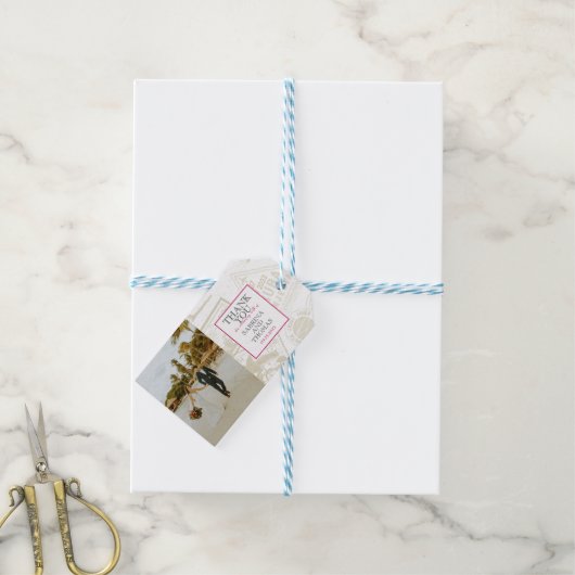 Pink Aruba結婚の写真 ギフトタグ (より糸つき)