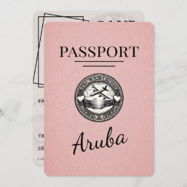 Pink Aruba Passport日付の保存 セーブザデート