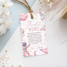 Pink Astronaut 1st Birthday Favor Tags ギフトタグ