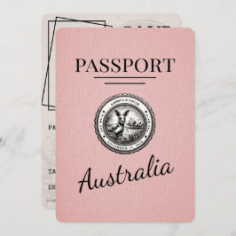 Pink Australia Passport日付の保存 セーブザデート