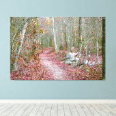 Pink Autumn Leaves Goat Rock Trail Arkansas キャンバスプリント (インサイチュ (ウッドフロア))