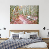 Pink Autumn Leaves Goat Rock Trail Arkansas キャンバスプリント (インサイチュ (寝室))