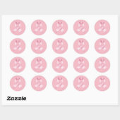 Pink Awareness Ribbon Emoji  ラウンドシール (シート)