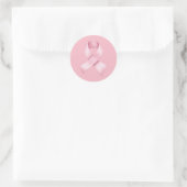 Pink Awareness Ribbon Emoji  ラウンドシール (バッグ)