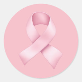 Pink Awareness Ribbon Emoji  ラウンドシール