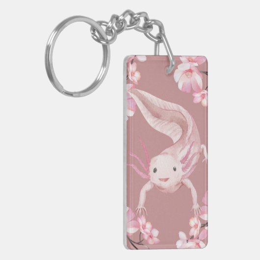 Pink Axolotl Keychain キーホルダー (正面左)