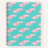 Pink Axolotl Pattern ノートブック (正面)