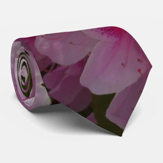 Pink Azalea Bush Spring Floral ネクタイ (ロール)