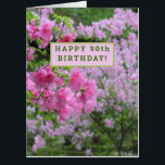 PINK AZALEAS "HAPPY 90th誕生日"/カスタマイズ可能CA カード<br><div class="desc">90歳になった人は普通のカード以上の価値がある。 こ与えの大きさのグリーティング・カードの前面にピンク・アかわいらしザリアスが付いている。 前面と内側の文字はすべてカスタマイズ可能です。このため、カードは年齢や特定できない年齢に変更できます。 カードになる必要はない誕生日。</div>