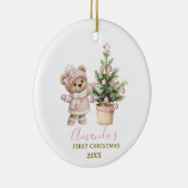 Pink Baby Bear First Christmas Keepsake セラミックオーナメント (右)