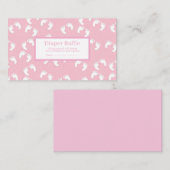 Pink Baby Footprints Diaper Raffle Baby Shower エンクロージャーカード (正面/裏面)