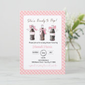 Pink Baby Girl Soda Ready to POP Baby Shower  招待状 (スタンド正面)