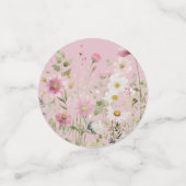 Pink Baby In Bloom Floral Wildflower Baby Shower コンフェッティ (スモール正面)