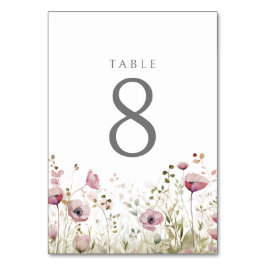 Pink Baby In Bloom Floral Wildflower Baby Shower テーブルナンバー