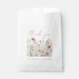 Pink Baby In Bloom Floral Wildflower Baby Shower フェイバーバッグ