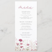 Pink Baby In Bloom Floral Wildflower Baby Shower メニュー (正面)