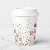 Pink Baby In Bloom Floral Wildflower Baby Shower 紙コップ (裏面)