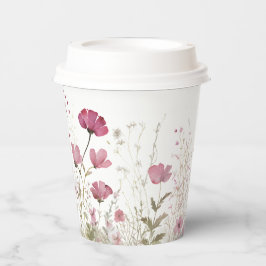 Pink Baby In Bloom Floral Wildflower Baby Shower 紙コップ