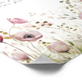Pink Baby In Bloom Floral Wildflower Diaper Raffle ポスター (角)