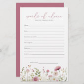 Pink Baby In Bloom Wildflower Baby Advice Card (正面/裏面)