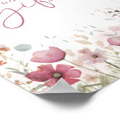 Pink Baby In Bloom Wildflower Cards and Gifts Sign ポスター (角)
