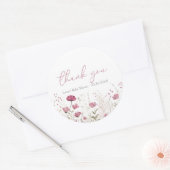 Pink Baby In Bloom Wildflower Shower Favor Sticker ラウンドシール (封筒)