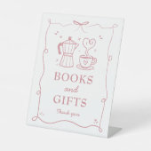 Pink Baby Is Brewing Books and Gifts Sign 台座サイン (正面)