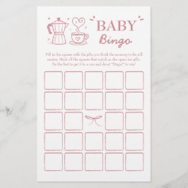 Pink Baby Is Brewing Coffee Baby Bingo Game