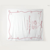 Pink Baby Is Brewing Coffee Baby Shower タペストリー (正面(横))