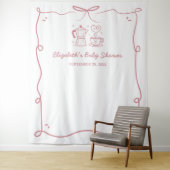 Pink Baby Is Brewing Coffee Baby Shower タペストリー (インサイチュ)