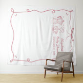 Pink Baby Is Brewing Coffee Baby Shower タペストリー (インサイチュ(横))