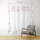Pink Baby Is Brewing Coffee Baby Shower タペストリー (インサイチュ)