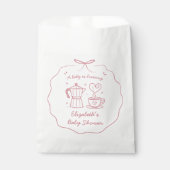 Pink Baby Is Brewing Coffee Baby Shower Favor Bag, フェイバーバッグ (正面)