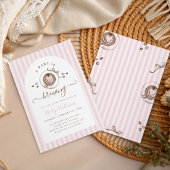 Pink Baby Is Brewing Coffee Baby Shower Invitation 招待状