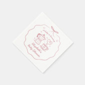 Pink Baby Is Brewing Coffee Baby Shower Napkin スタンダードカクテルナプキン (角)