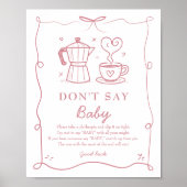 Pink Baby Is Brewing Don’t Say Baby Game Poster ポスター (正面)