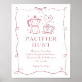 Pink Baby is Brewing Pacifier Sign ポスター (正面)