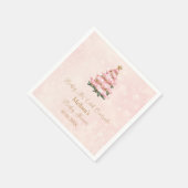 Pink Baby Its Cold Outside Baby Shower スタンダードカクテルナプキン (角)